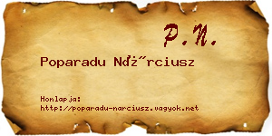 Poparadu Nárciusz névjegykártya